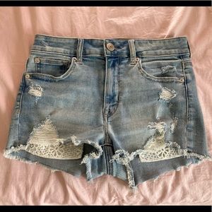 AE Next Level Stretch Hi-Rise Shortie Lace pockets